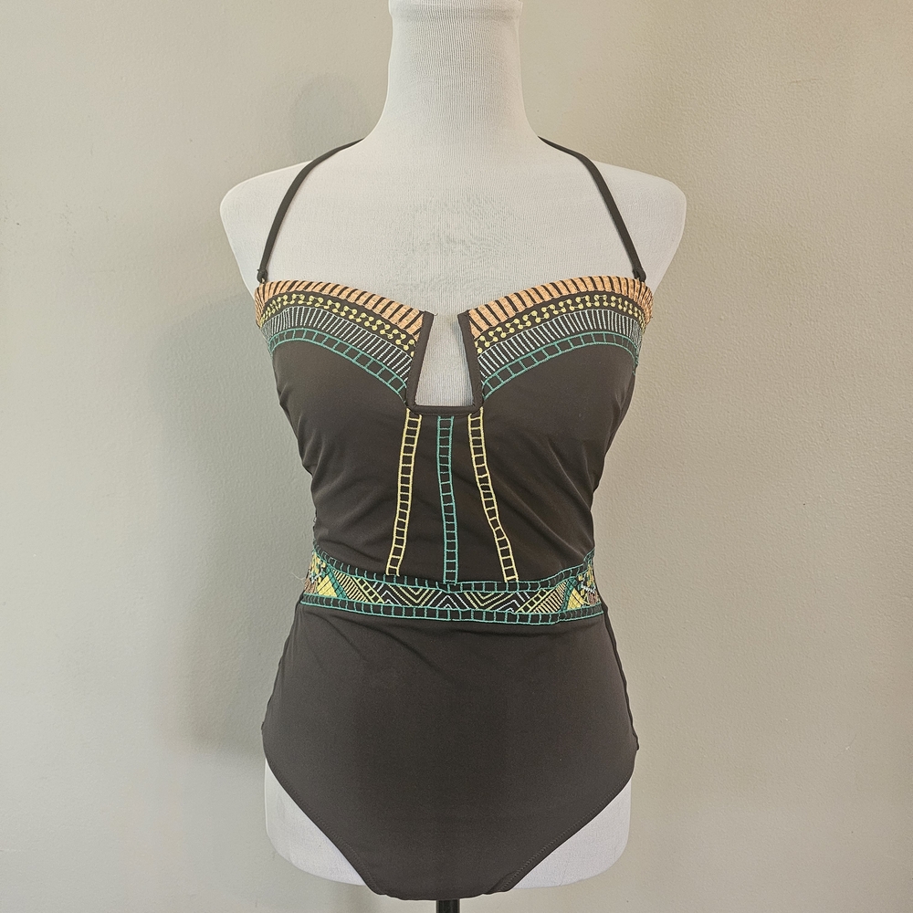 Elegant Black and Gold Women's Swimsuit